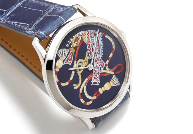 面盤的畫術 愛馬仕 Slim d'Hermès Harnais D'Apparat漆繪工藝腕錶