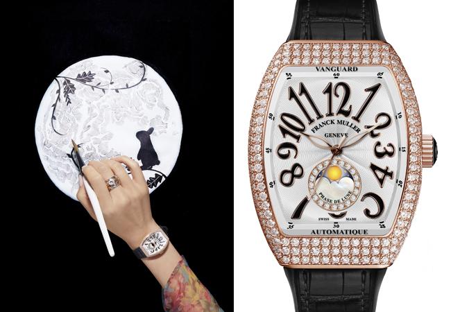 FRANCK MULLER V32 Vanguard Lady Moonphase玫瑰金鑽石腕錶