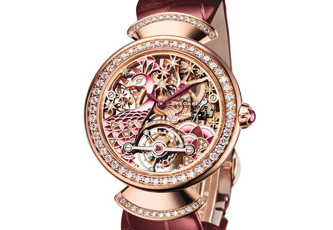 寶格麗Divas' Dream Tourbillon玫瑰金孔雀陀飛輪腕錶