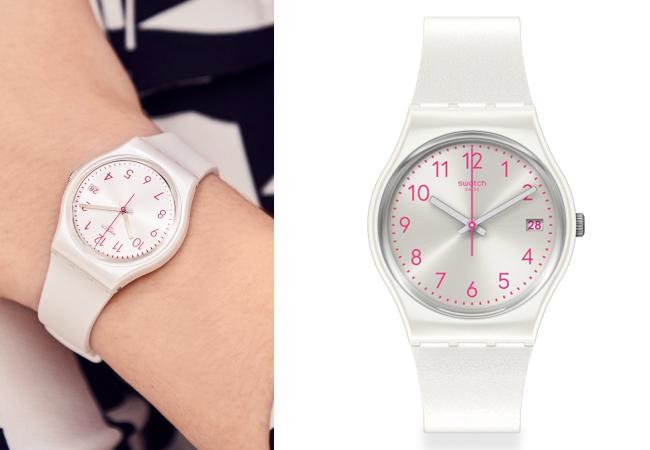 SWATCH Essentials系列Pearlazing珍珠白腕錶