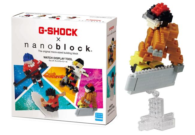 G-SHOCK x nanoblock外盒包裝與SNOWBOARD 滑雪款積木