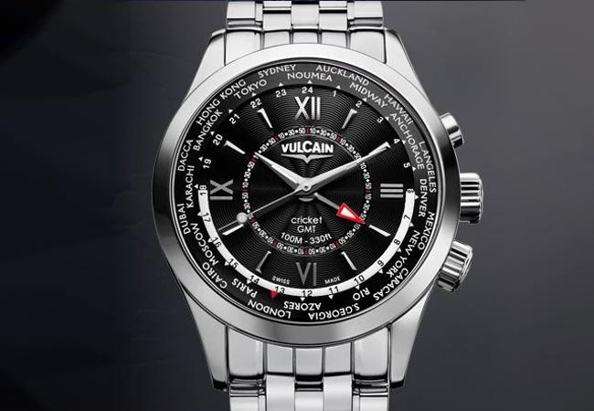 VULCAIN 窩路堅Aviator GMT不鏽鋼款