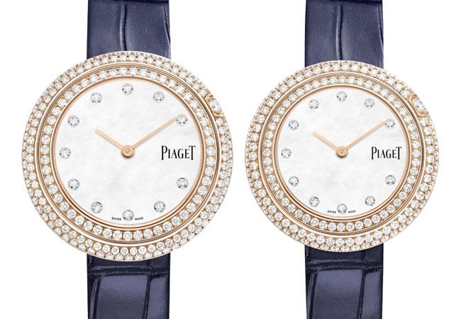 PIAGET Possession系列18K玫瑰金珍珠母貝錶盤鑲鑽腕錶