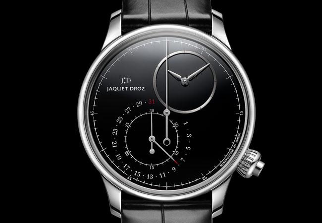 雅克德羅JAQUET DROZ偏心大秒針計時碼錶 縞瑪瑙面盤