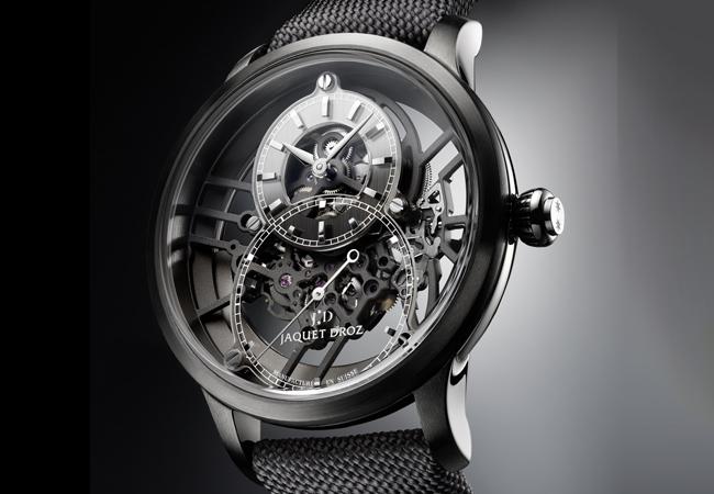 雅克德羅JAQUET DROZ大秒針Skelet-One鏤空腕錶