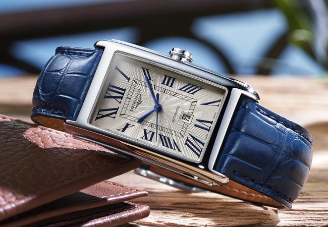 浪琴表LONGINES DolceVita多情系列銀色面盤羅馬時標男士腕錶