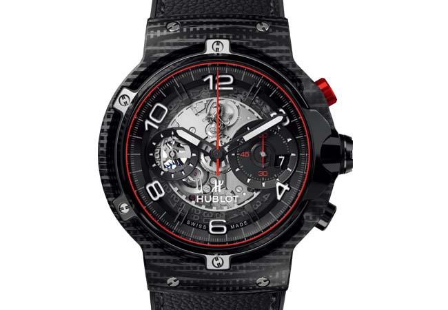 宇舶HUBLOT經典融合Ferrari GT 3D碳纖維計時碼錶