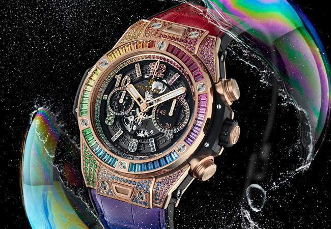 宇舶錶HUBLOT Big Bang Unico 彩虹寶石計時碼錶