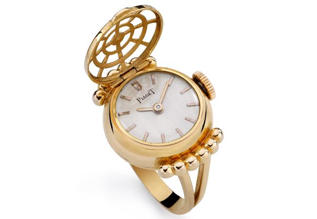 伯爵PIAGET1948年作品為一款玫瑰金鏤空上蓋的神秘戒錶