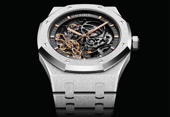 愛彼AUDEMARS PIGUET Royal Oak 霜金鏤空雙擺輪腕錶