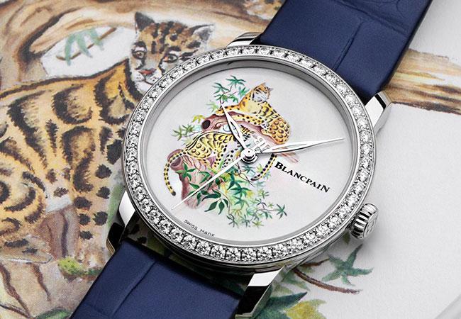 寶珀BLANCPAIN 陶瓷微繪琺瑯工藝腕錶-台灣雲豹