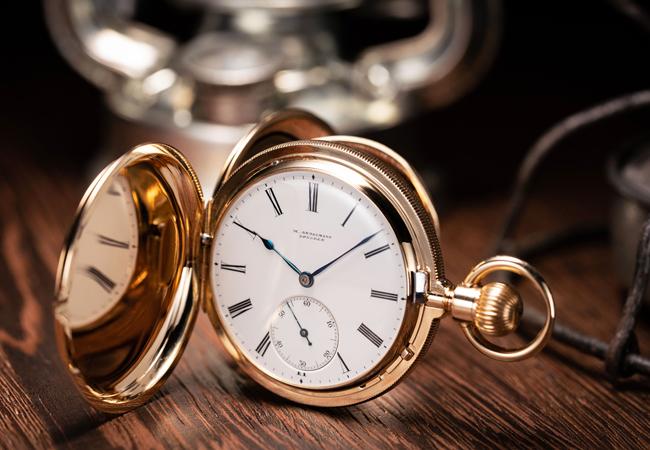 MORITZ GROSSMANN格羅斯曼先生自製2969號機芯的黃金獵人懷錶
