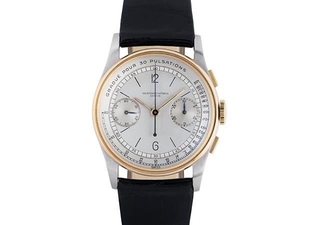  江詩丹頓Vacheron Constantin金與精鋼脈搏儀機械計時腕錶，型號：4072