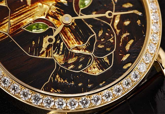 卡地亞 CARTIER Ronde Louis Cartier 金箔細木鑲嵌腕錶