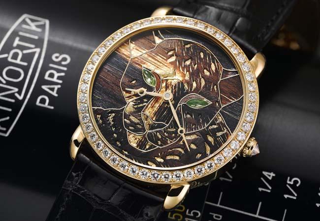 卡地亞 CARTIER Ronde Louis Cartier 金箔細木鑲嵌腕錶