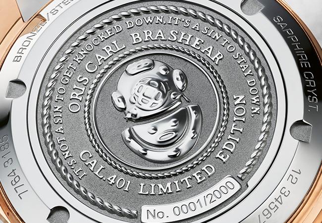 豪利時ORIS Carl Brashear Cal. 401限量腕錶，型號：01 401 7764 3185