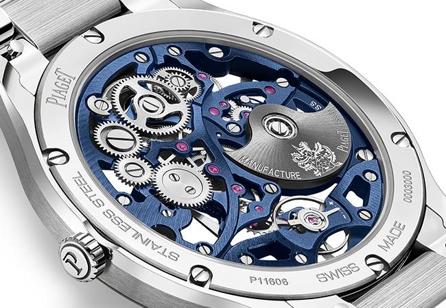 PIAGET Polo系列伯爵藍鏤空超薄精鋼腕錶機芯
