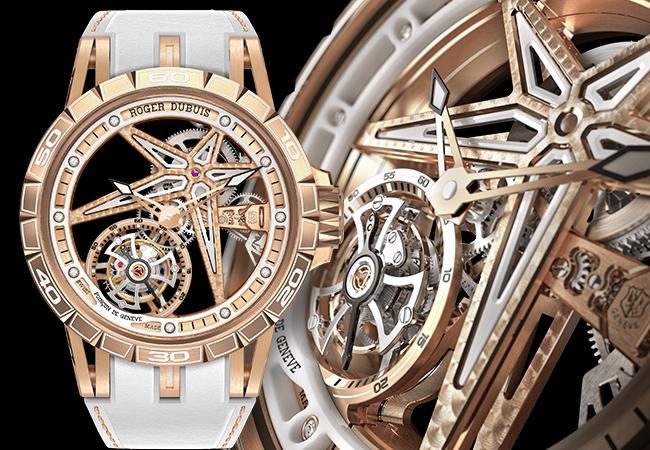 羅杰杜彼ROGER DUBUIS Excalibur Spider鏤空飛行陀飛輪腕錶，型號： DBEX0816