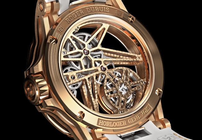 羅杰杜彼ROGER DUBUIS Excalibur Spider鏤空飛行陀飛輪腕錶，型號： DBEX0816