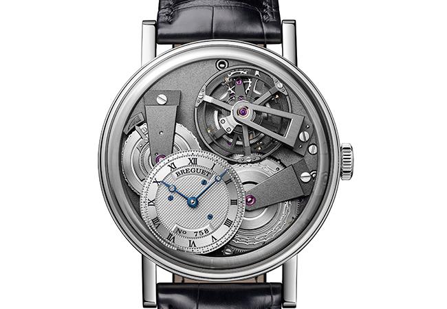 寶璣BREGUET Tradition 7047PT芝麻鍊陀飛輪錶，型號：7047BR-G9-9ZU