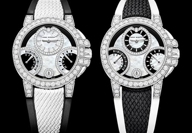 海瑞溫斯Harry Winston Ocean系列黑白雙逆跳功能36毫米自動腕錶