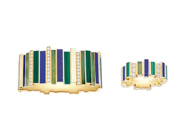 GEM DIOR黃金鑽石彩寶手鐲、GEM DIOR黃金鑽石彩寶戒指