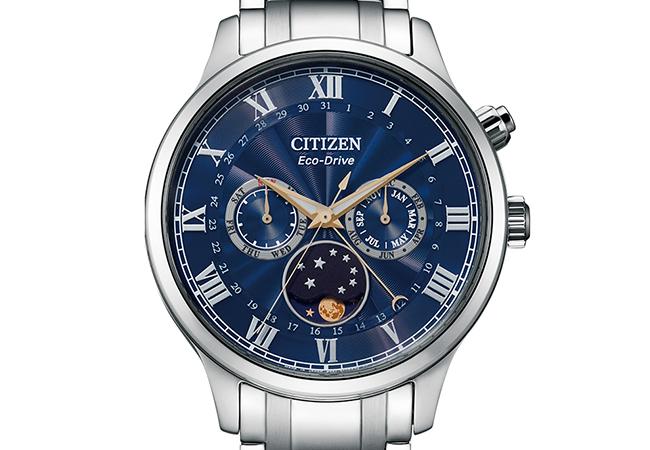 CITIZEN質感光動能月相腕錶，型號：AP1050-81L