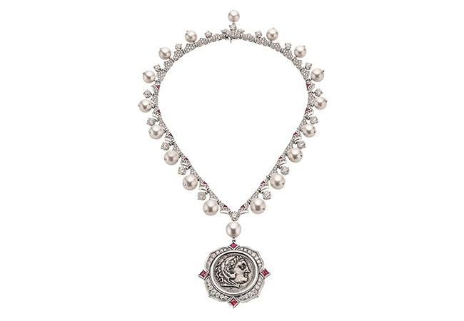 BVLGARI BAROCKO系列Treasure頂級古幣、珍珠與鑽石項鍊，型號266966。