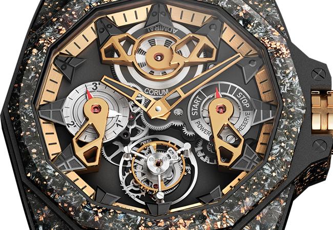 崑崙表CORUM Admiral海軍上將45飛行陀飛輪鏤空腕錶