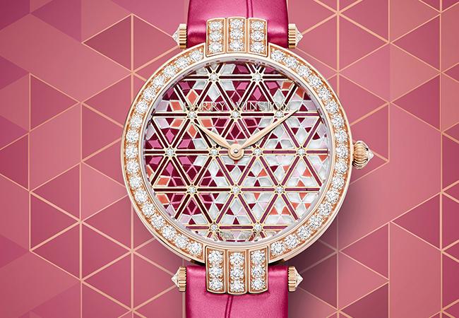 海瑞溫斯頓卓時Premier系列Precious Micromosaic 36mm自動腕錶18K玫瑰金款