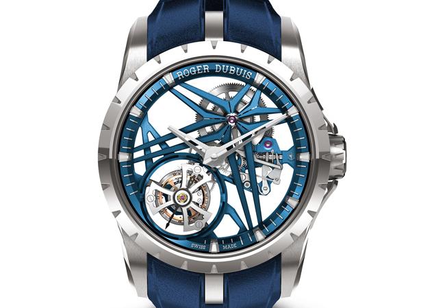 羅杰杜彼ROGER DUBUIS王者系列鈷鉻鉬合金鏤空飛行陀飛輪