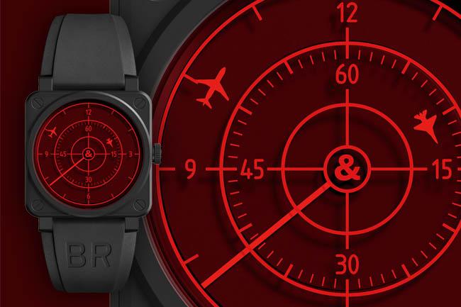 航空雷達顯時  BELL & ROSS BR 03-92 Red Radar Ceramic 