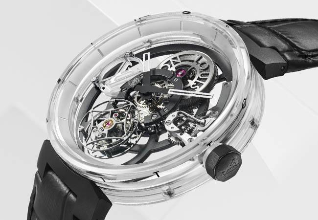 LOUIS VUITTON路易威登Tambour Moon飛行陀飛輪日內瓦印記藍寶石腕錶