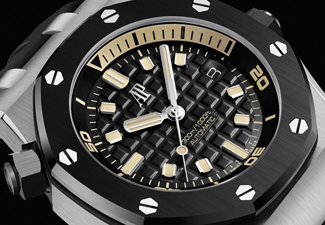 愛彼AUDEMARS PIGUET皇家橡樹離岸型潛水腕錶白金黑色陶瓷限量版 