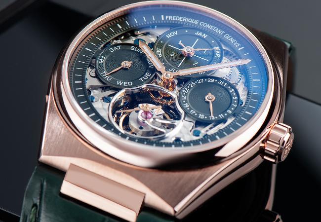 康斯登Frederique Constant Highlife陀飛輪萬年曆自製機芯系列腕錶