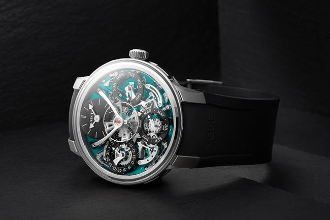 鈦金屬版本登場  MB&F LM Perpetual EVO萬年曆鈦金屬綠面款