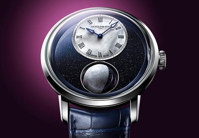 亞諾表ARNOLD&SON Luna Magna Platinum碩大3D立體月相腕錶鉑金珍藏版