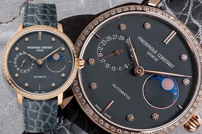 三款康斯登Slimline Moonphase Manufacture超薄月相自製機芯腕錶 