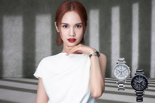 楊丞琳率性駕馭秋冬黑白「輕．奢華」：精工SEIKO Lukia 2021秋冬限量款  