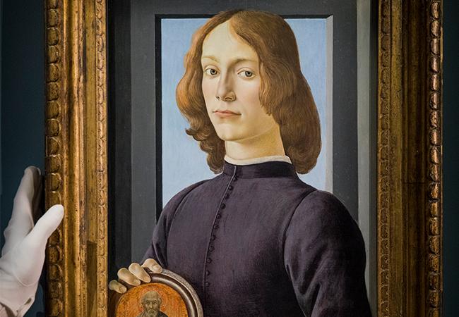 Sandro Botticelli, Young Man Holding a Roundel